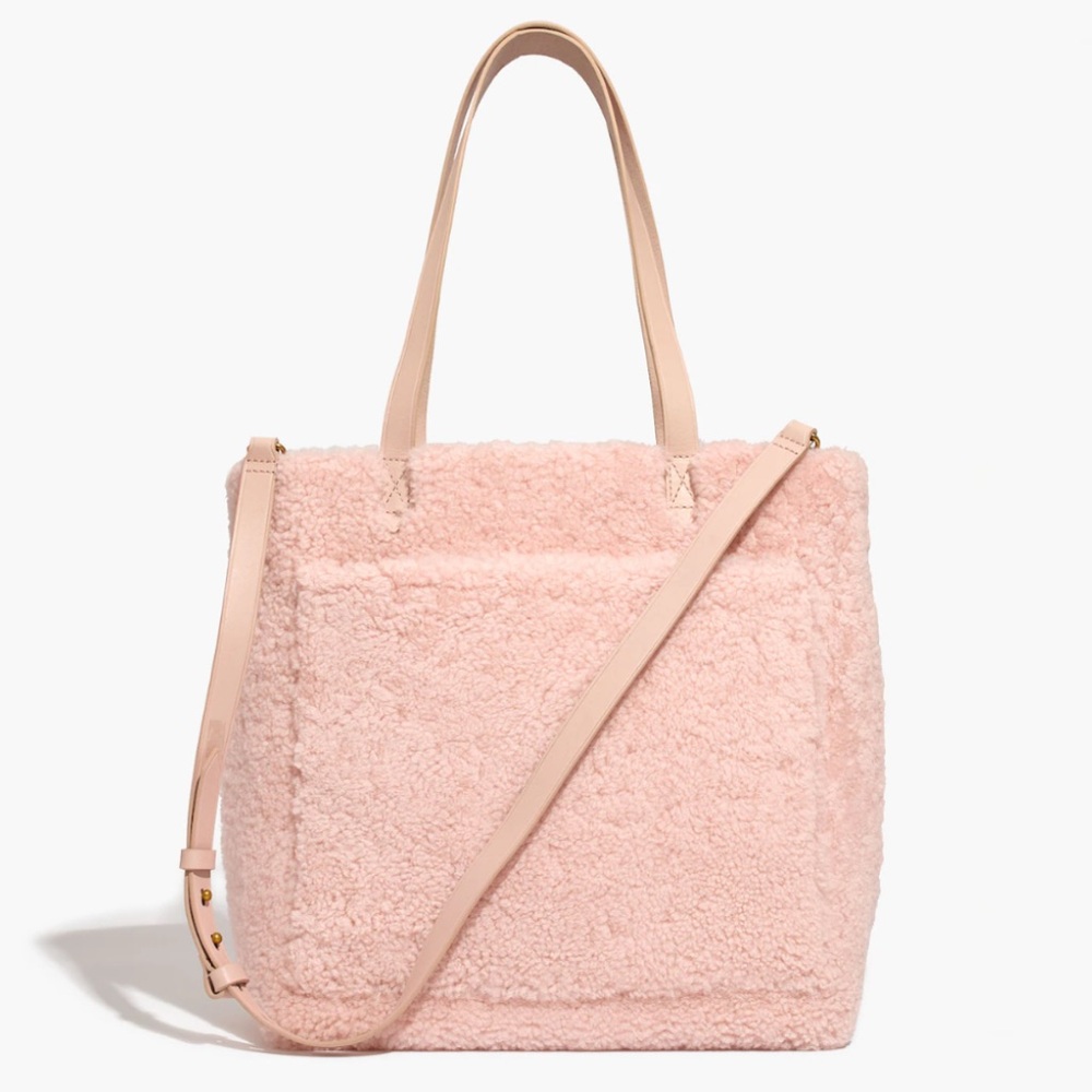 NWOT Madewell - The Medium Transport Tote in Shearling - Pink